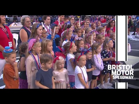 Children of Cup drivers, crews perform National Anthem at Bristol