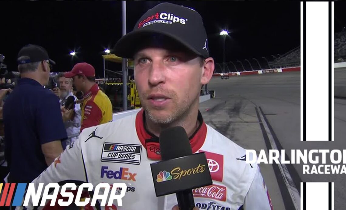 Denny Hamlin reacts to second-place finish at Darlington