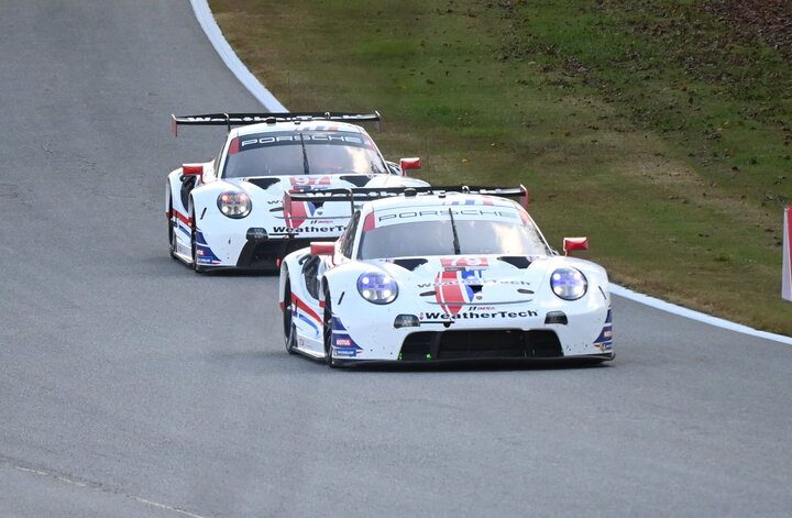 Mathieu Jaminet and Kevin Estre practicing for the Motul Petit Le Mans at Michelin Raceway Road Atlanta, 11/11/2021 (Photo: Phil Allaway)