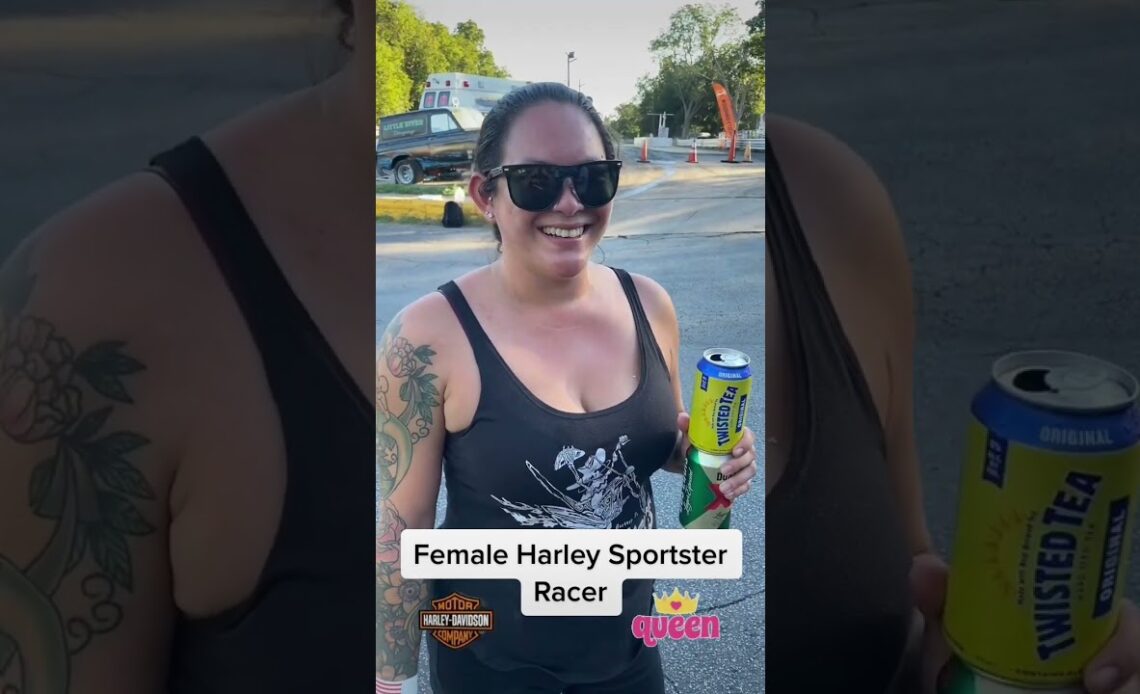 Female Tries Harley Sportster Drag Racing