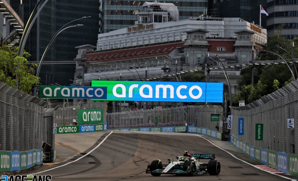 Hamilton quickest as Stroll crash interrupted first practice in Singapore · RaceFans