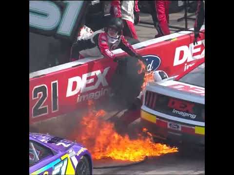 Harrison Burton catches on fire at Texas #shorts