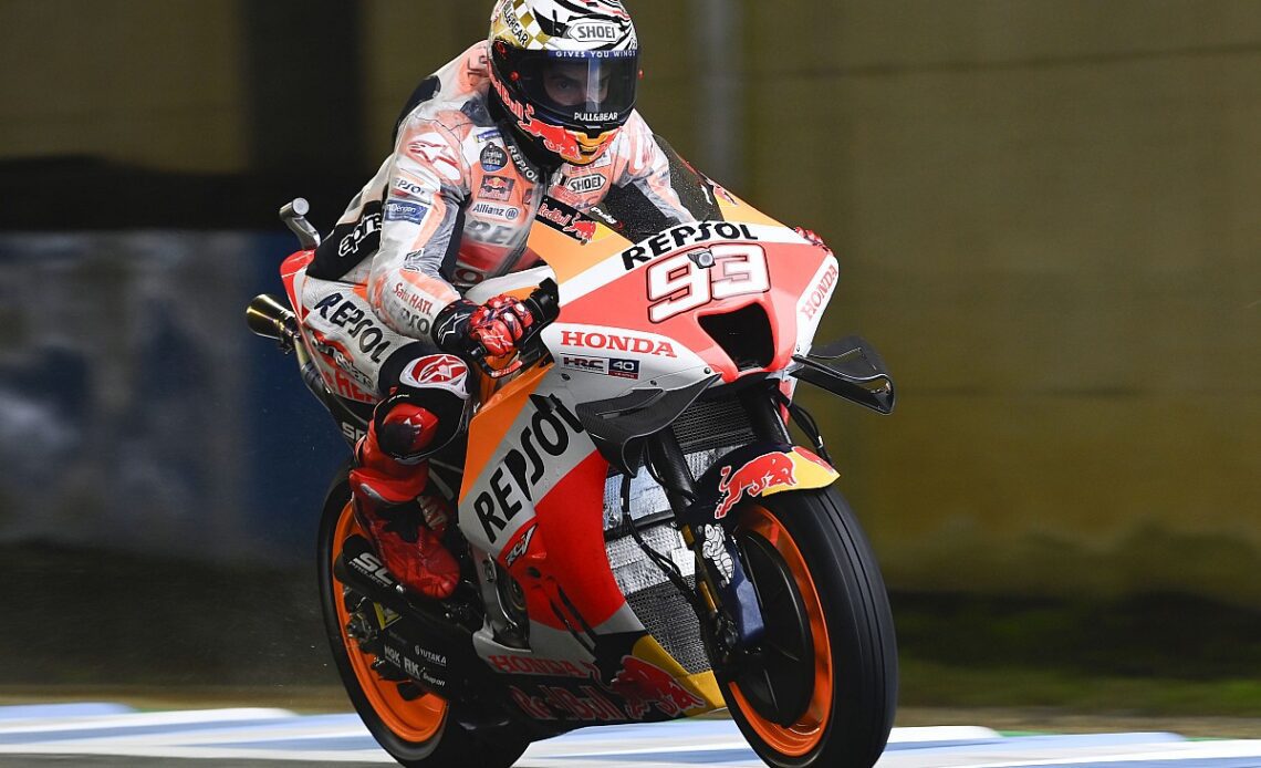 Marquez tops wet FP2 from Martin