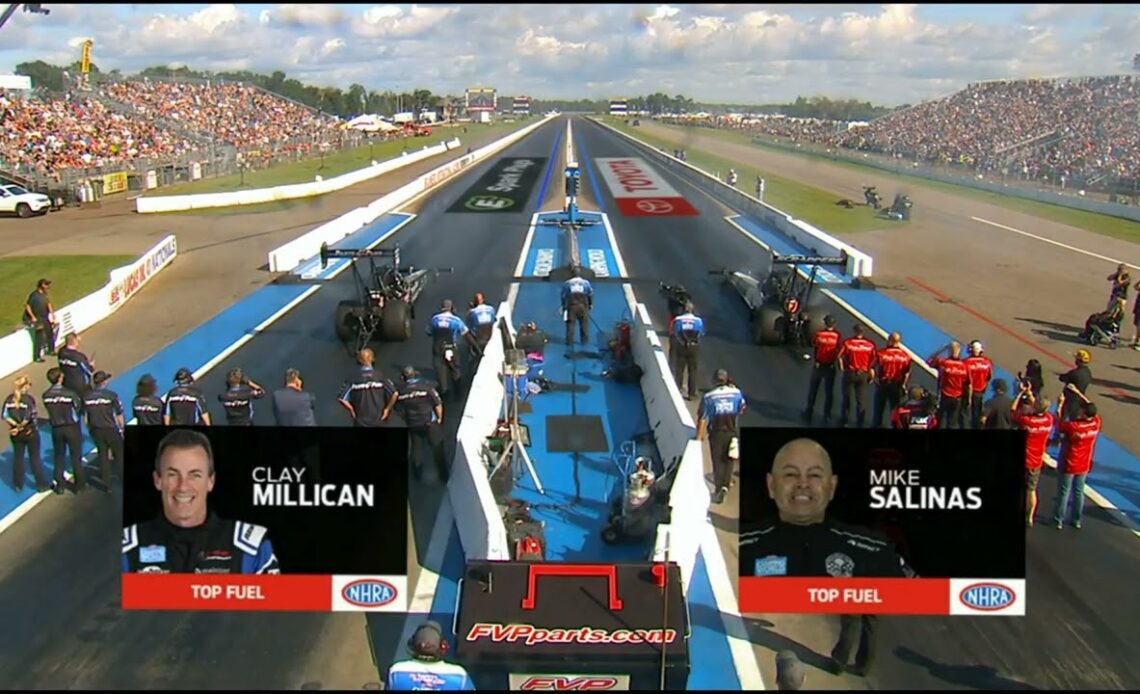 Mike Salinas, Clay Millican, Top Fuel Dragster, RND4 Qualifying, Lucas Oil Nationals, Brainerd