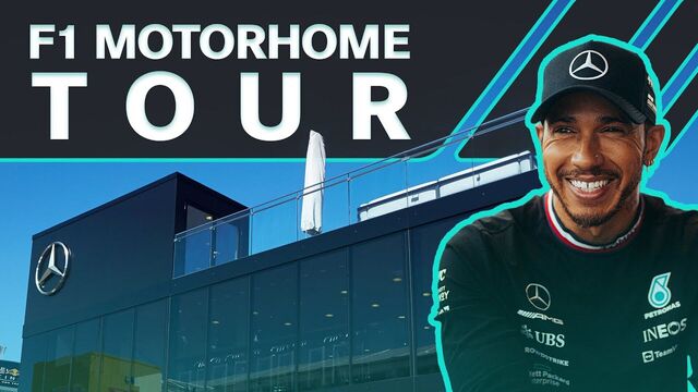 Our F1 Motorhome Tour *but we accidentally walked into Lewis' private meeting.*