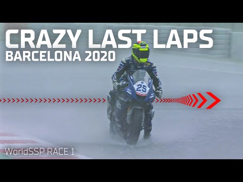 Rain cause havoc in the CLOSING MOMENTS of #WorldSSP Race 1 at Barcelona in 2020 | #CatalanWorldSBK