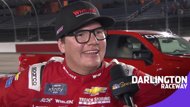 Sheldon Creed reacts to contact, wild finish at Darlington