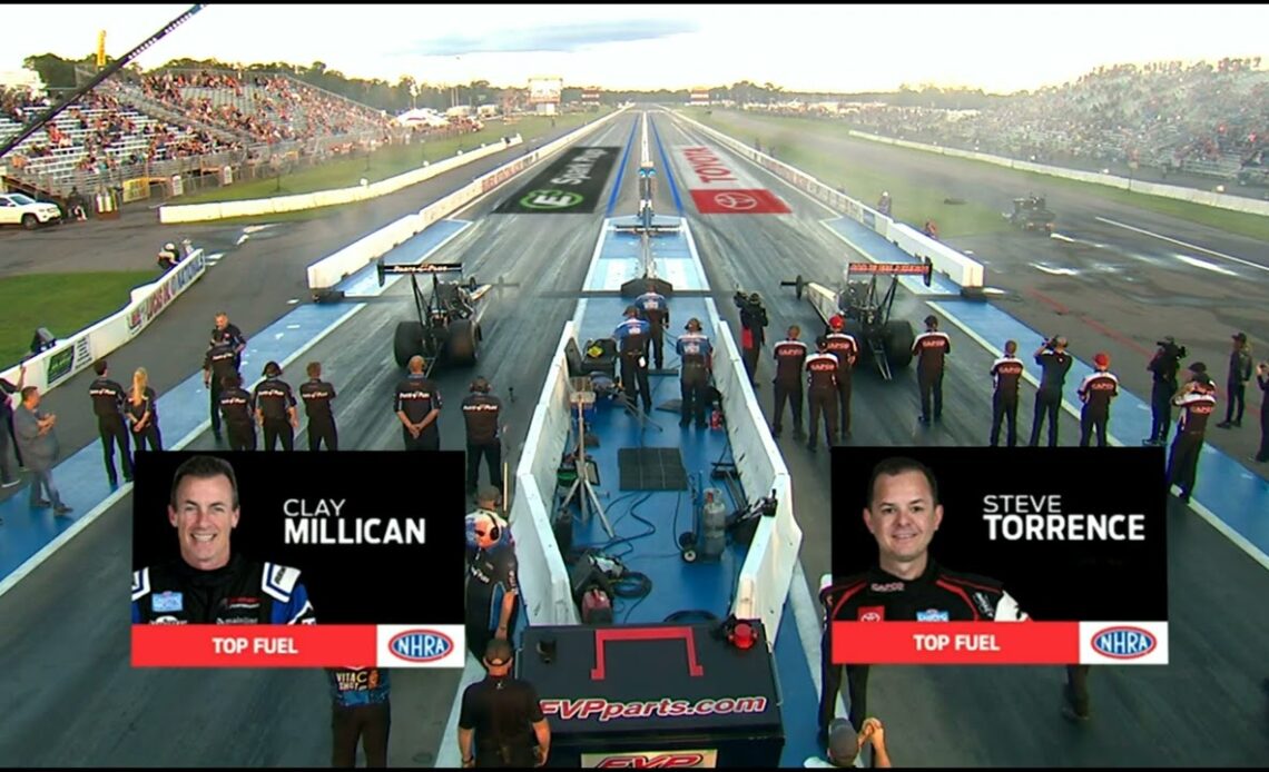 Steve Torrence, Clay Millican, Top Fuel Dragster, Qualifying RND2, Lucas Oil Nationals, Brainerd