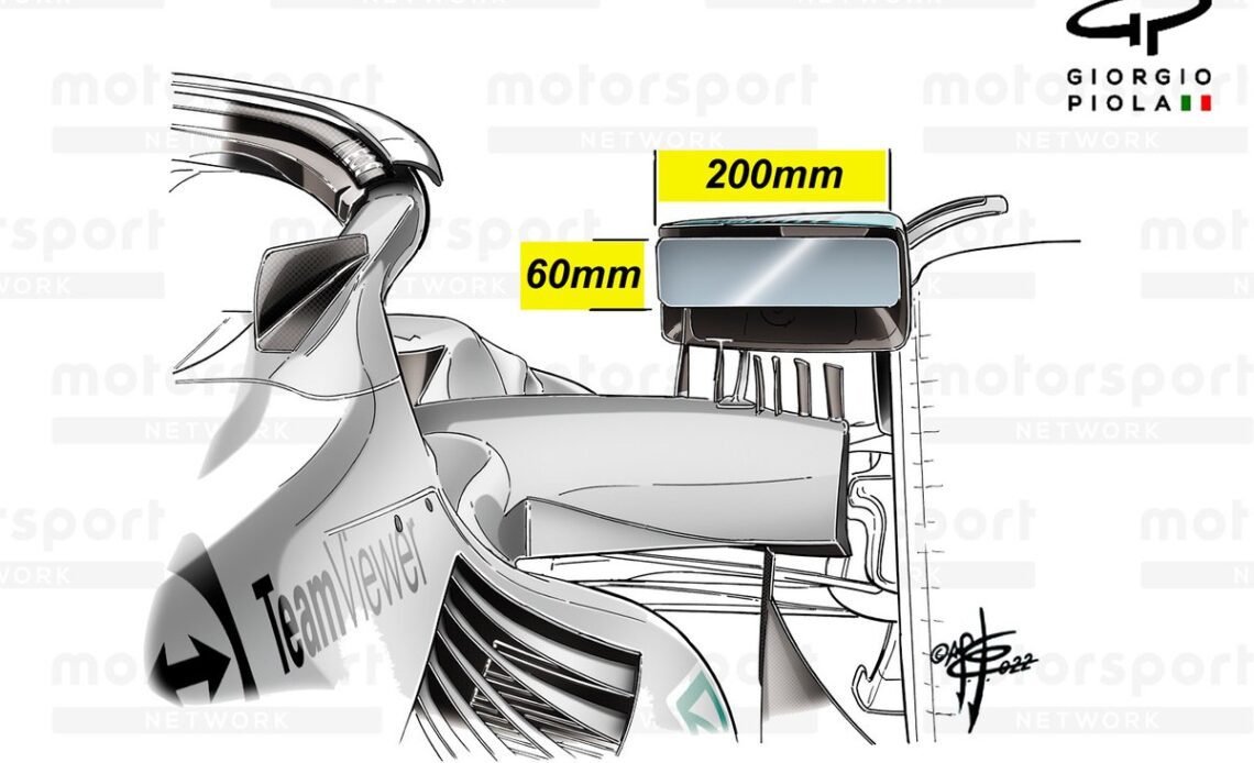 Mercedes W13 2023 mirrors dim