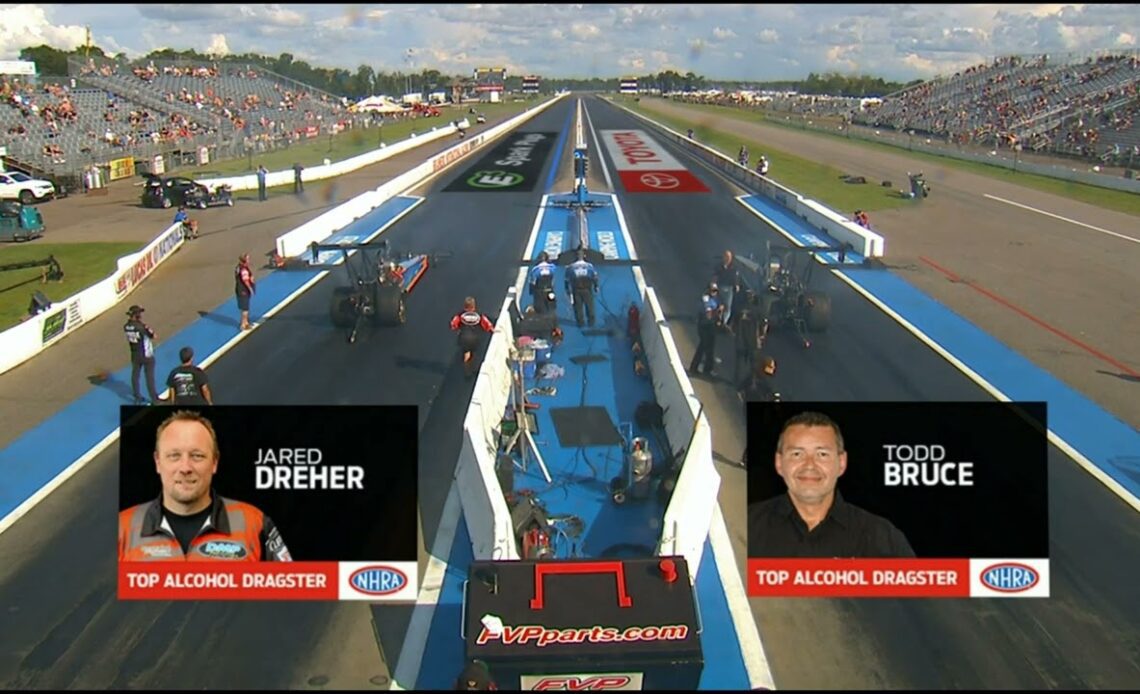 Todd Bruce, Jared Dreher, Top Alcohol Dragster, Qualifying Rnd2, Lucas Oil Nationals, Brainerd