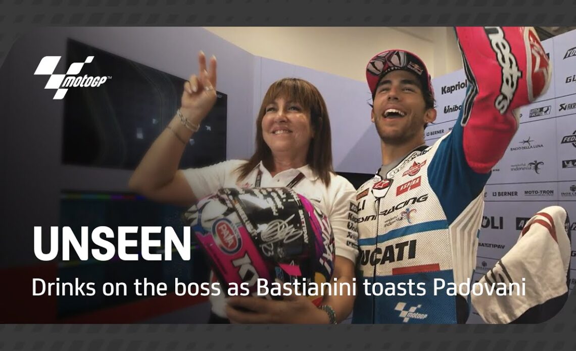 UNSEEN: Drinks on the boss as Bastianini toasts Padovani