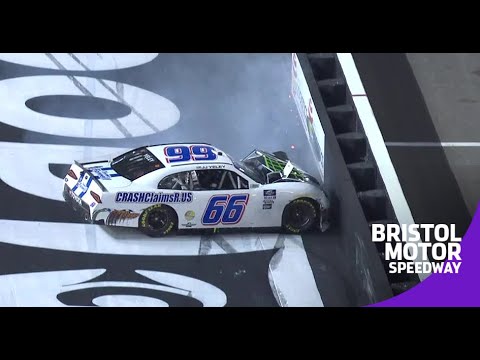 Yeley hits inside wall after Allgaier contact