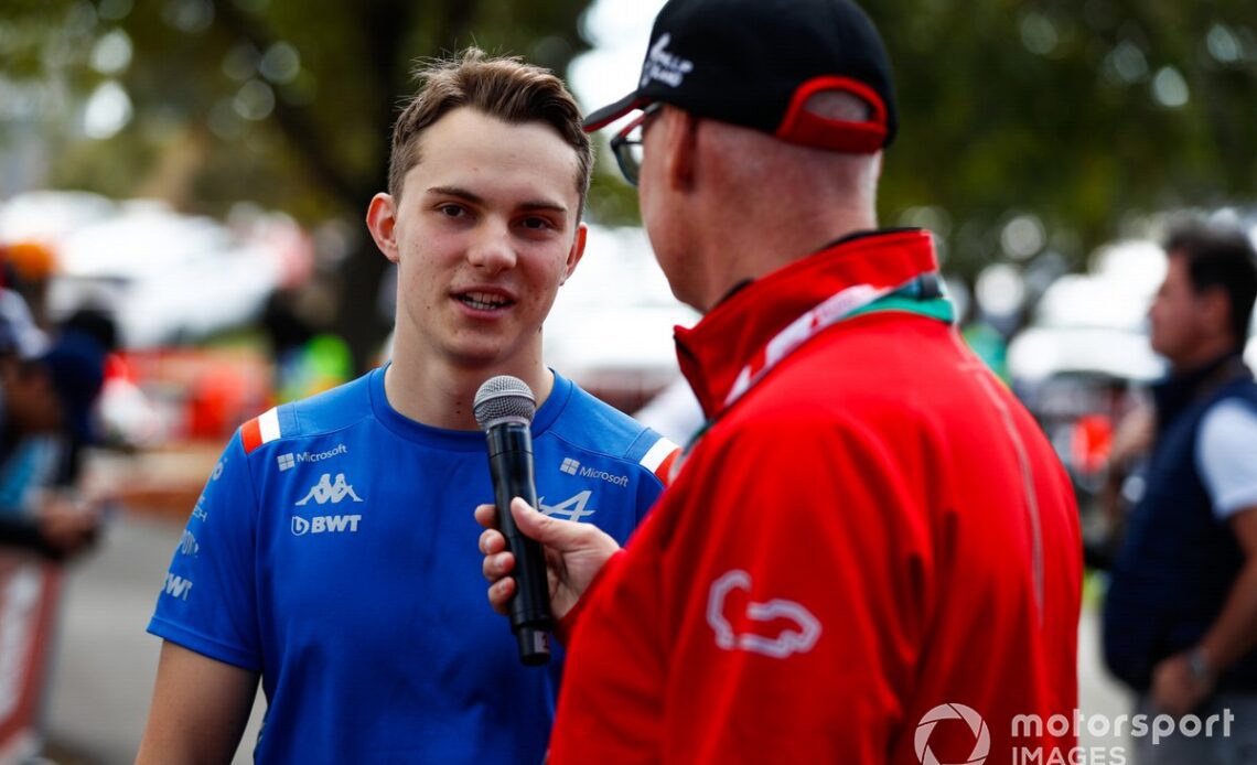 Oscar Piastri, Reserve Driver, Alpine F1 Team, is interviewed
