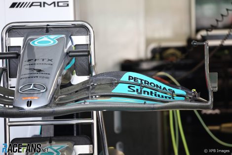 New Mercedes front wing, Autodromo Hermanos Rodriguez, 2022