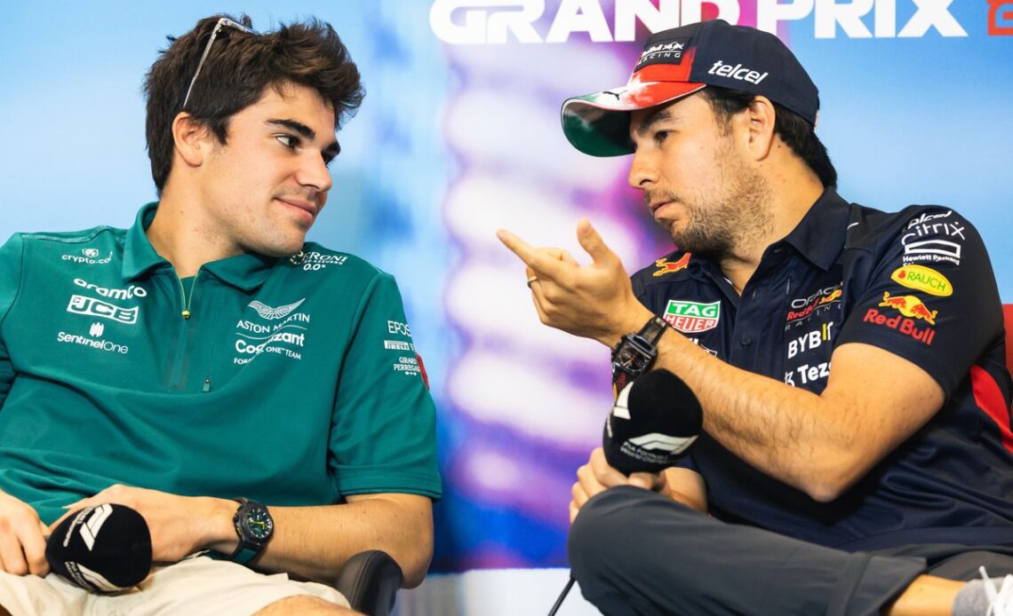 Lance Stroll, Aston Martin Sergio Perez, Red Bull Racing Press Conference