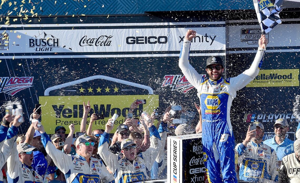Chase Elliott out-duels Blaney to win Talladega Cup race
