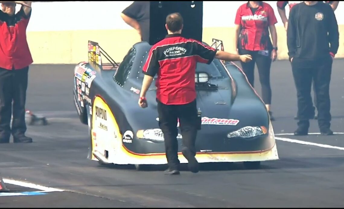 Dan Pomponio Top Alcohol Funny Car, Rnd 2 Qualifying, Pep Boys Nationals, Maple Grove Raceway, Mohnt