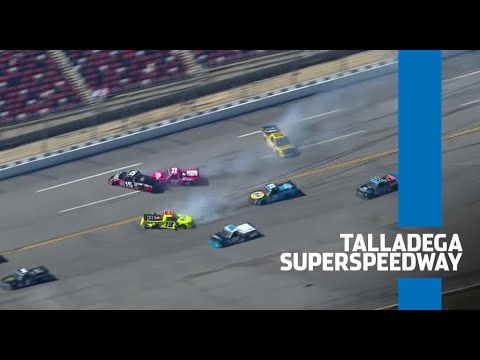 Enfinger cuts tire, collects multiple drivers at Talladega