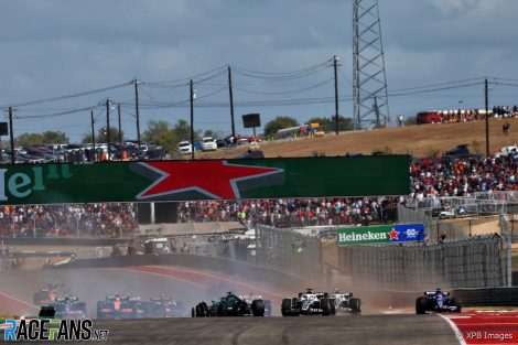 Lance Stroll and Fernando Alonso collide, Circuit of the Americas, 2022