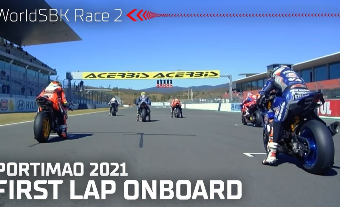 FIRST LAP ONBOARD: Rea goes from 10th to 2nd in Race 2 at Portimao in 2021 🥵 | #PRTWorldSBK