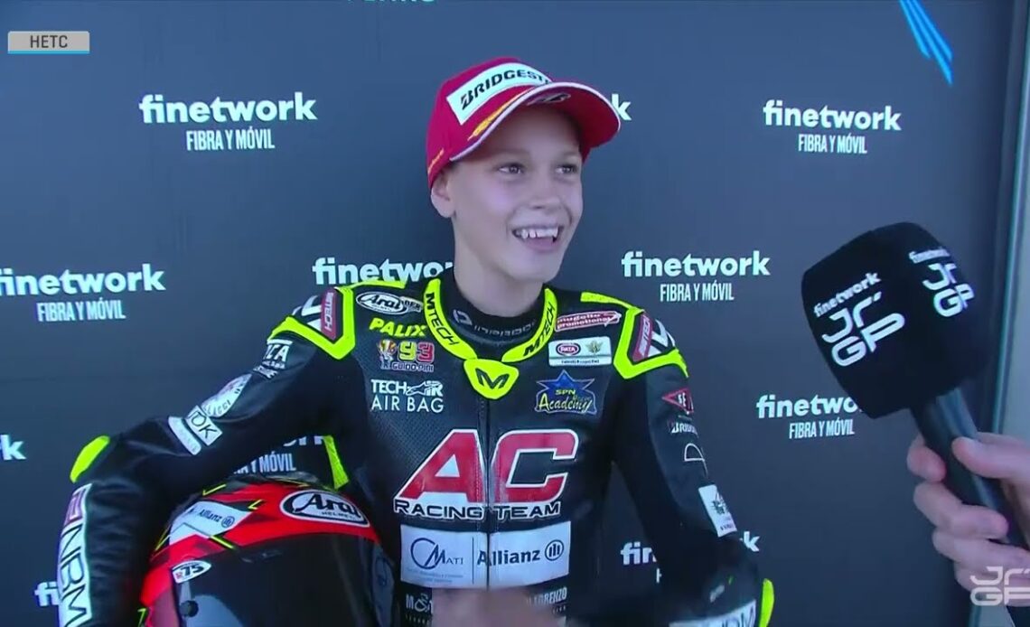 🎤 #HETC Race 1 Winner Interview | Guido Pini | R7 Motorland Aragón | 2022 Finetwork FIM JuniorGP