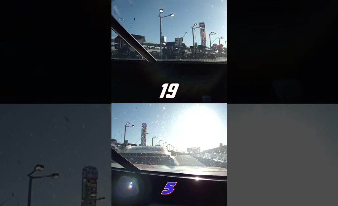 In-car look at Larson spinning Truex on pit road #shorts