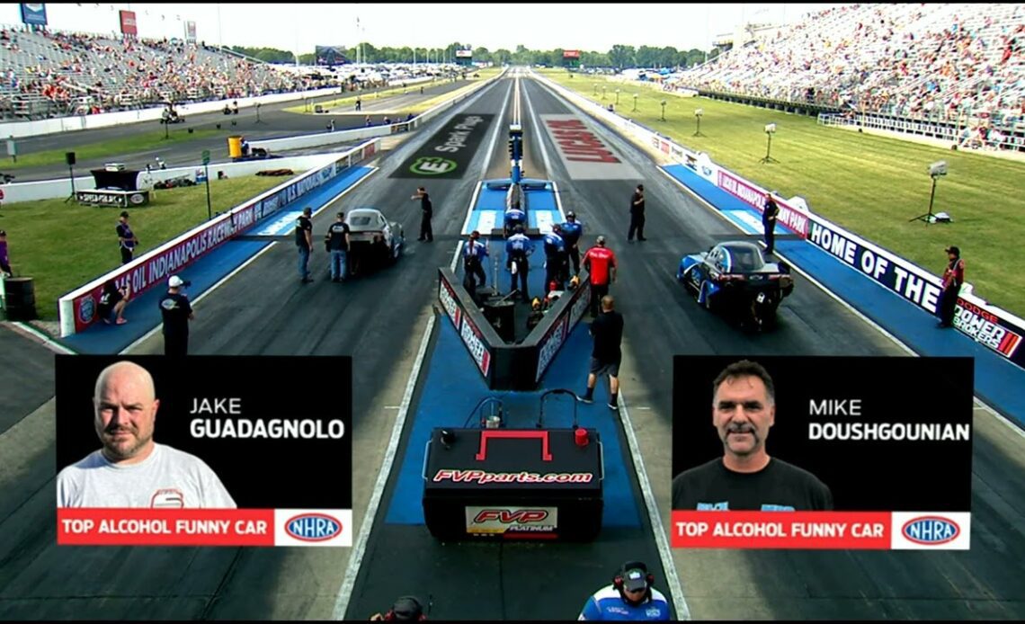 Jake Guadagnlo, Mike Doushgounian, Top Alcohol Funny Car, Qualifying Rnd2, Dodge Power Brokers, U S