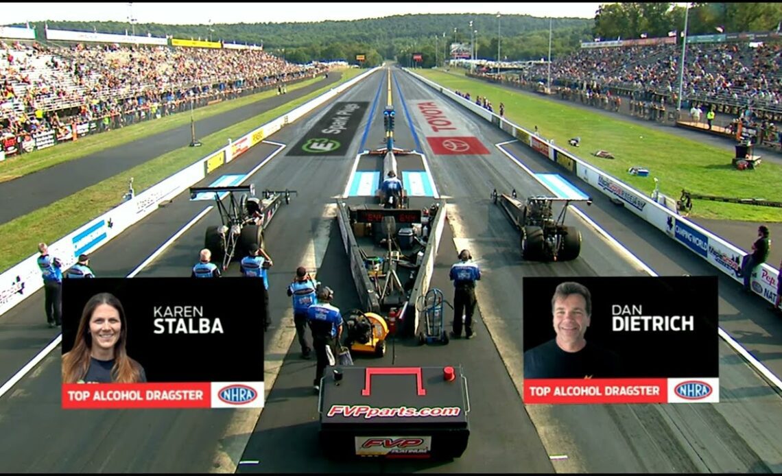 Karen Stalba, Dan Dietrich, Top Alcohol Dragster, Rnd 2 Qualifying, Pep Boys Nationals, Maple Grove