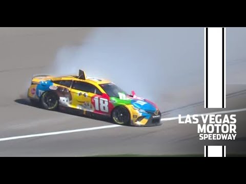 Kyle Busch gets loose, slides through grass at Vegas