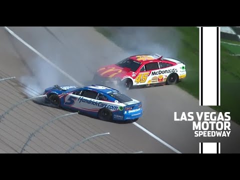 Kyle Larson, Bubba Wallace make contact, cause wreck at Las Vegas