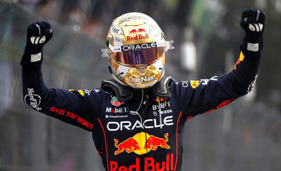 Max Verstappen celebrates after the Grand Prix of Mexico. (Photo: Getty Images)