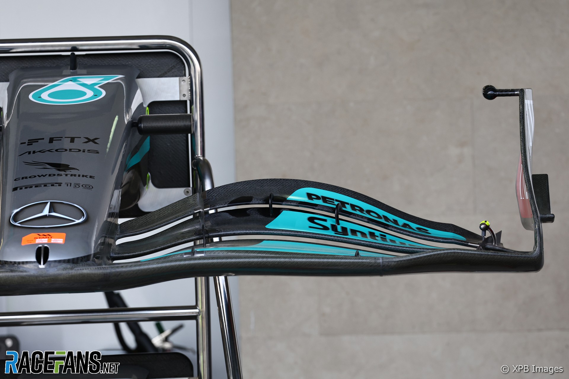 Revised Mercedes front wing, Autodromo Hermanos Rodriguez, 2022