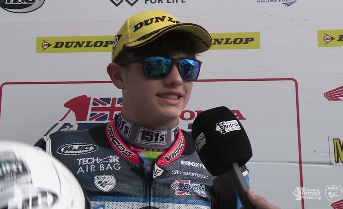 Top 3 Race 1 Interviews | Round 9 Donington Park | 2022 Honda British Talent Cup