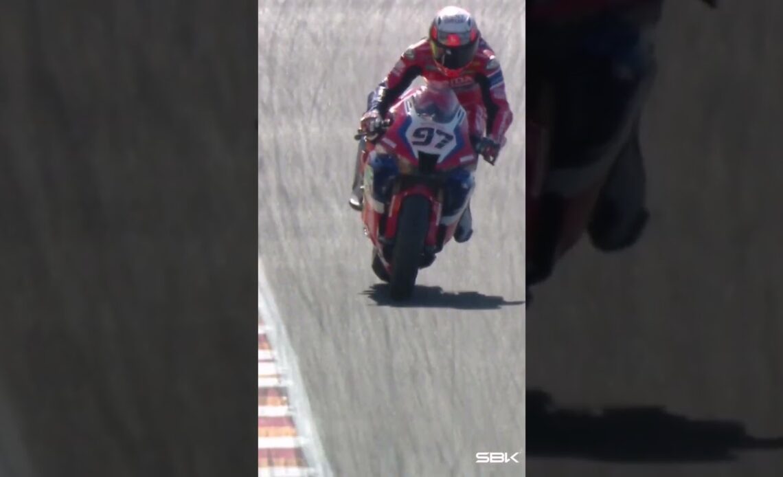 Turn 1️⃣ at San Juan caught riders out, but Xavi Vierge styled it out like a pro 😎🤸‍♂️ #WorldSBK