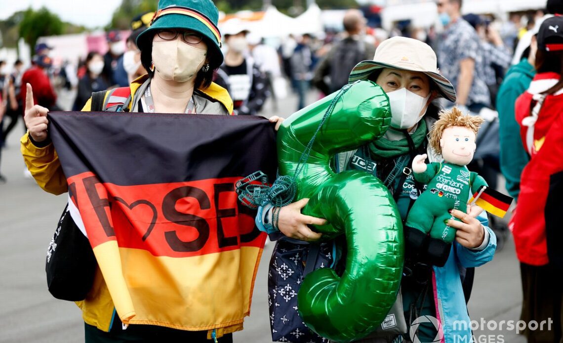 Fans of Sebastian Vettel, Aston Martin