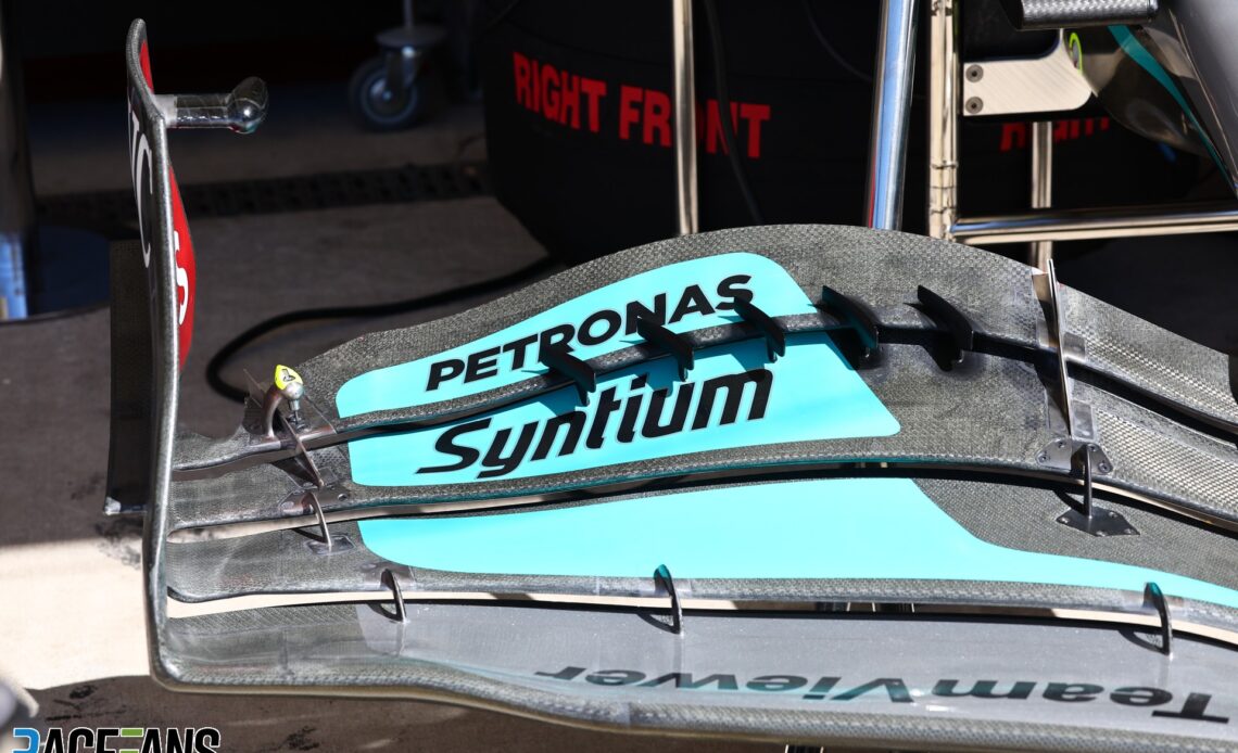 Mercedes front wing, Circuit of the Americas, 2022