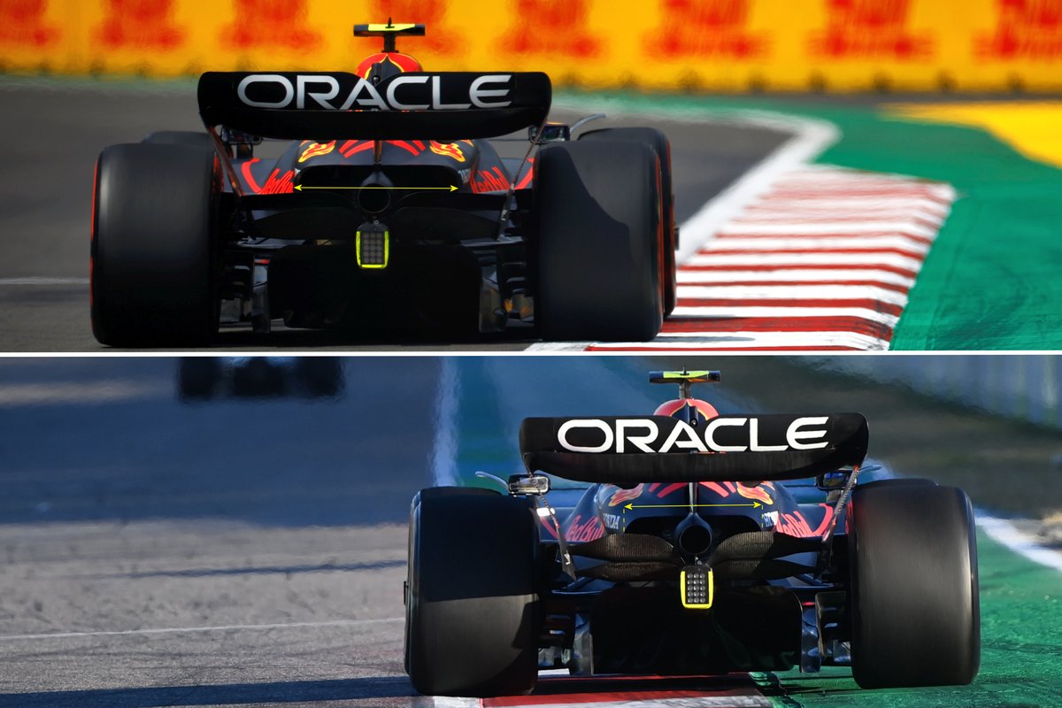 Red Bull Racing RB18 rear cooling outlet comparison