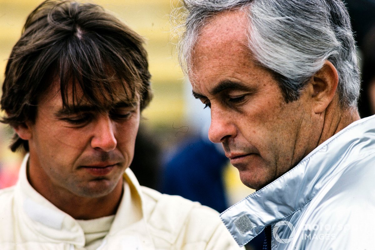 Roger Penske (right) with Rick Mears