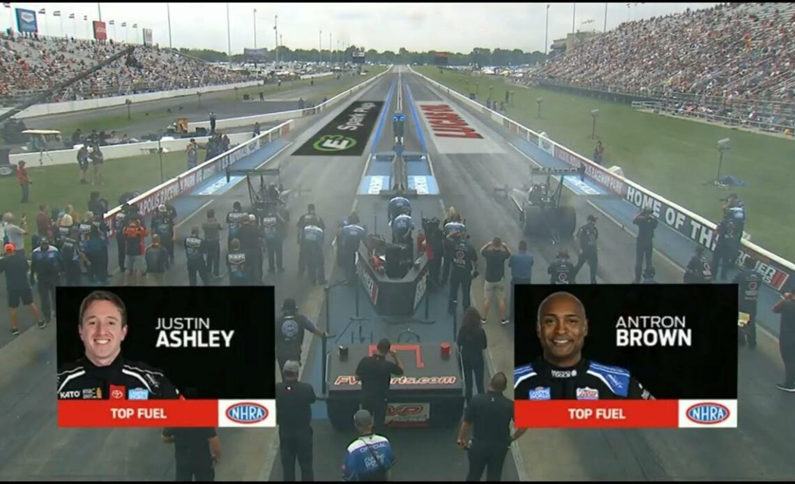 Antron Brown, Justin Ashley, Brian Corradi, Top Fuel Dragster, Semi Final Eliminations, Dodge Power