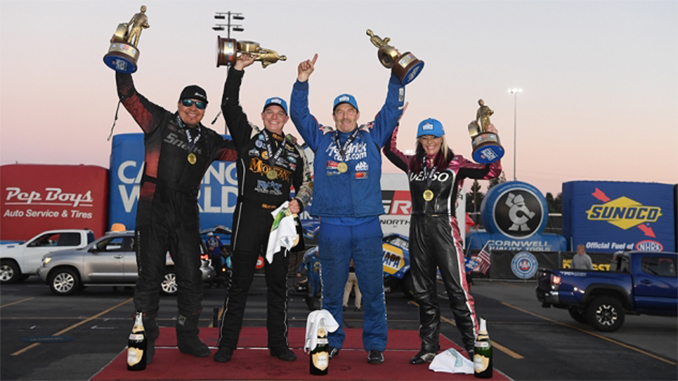 B. Force, Capps, M. Smith Clinch World Titles; Prock, Pedregon, Anderson and A. Smith get Wins at Action-Packed Auto Club NHRA Finals