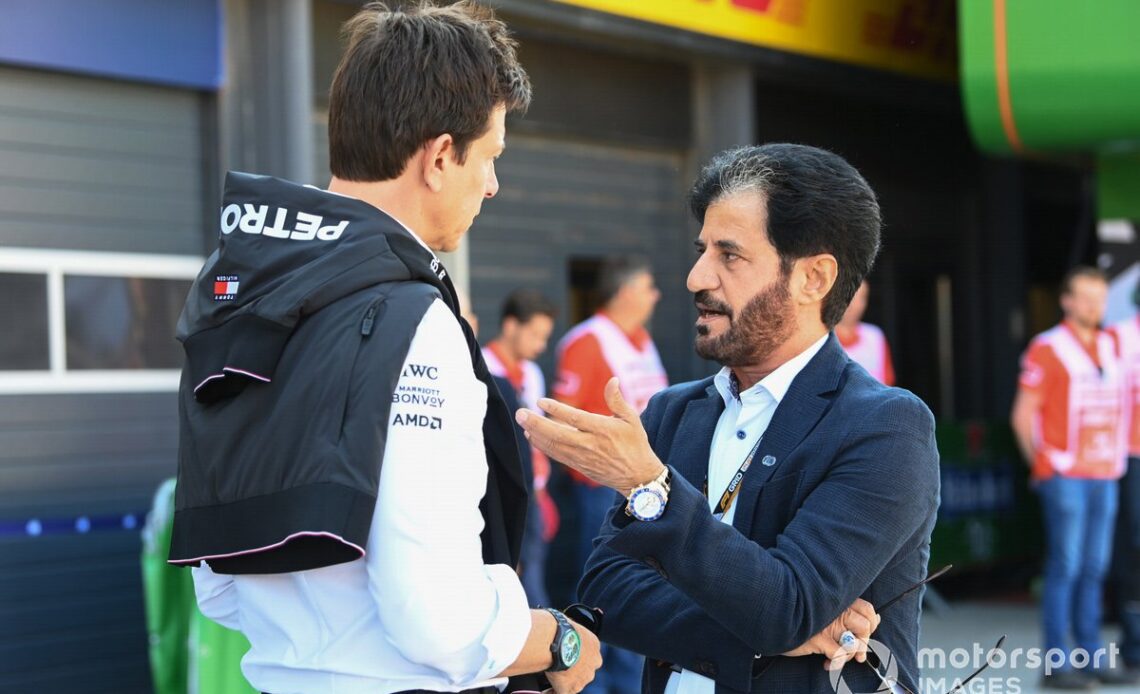 Toto Wolff, Team Principal and CEO, Mercedes AMG, with Mohammed bin Sulayem, President, FIA