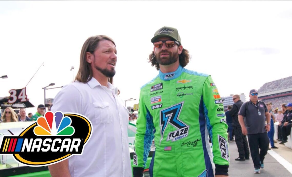 Corey LaJoie takes AJ Styles around the Roval - NASCAR Meets WWE (Part 1) | Motorsports on NBC