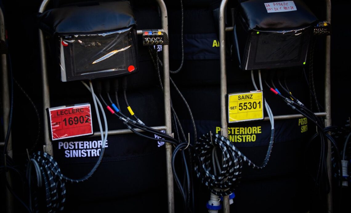 Tyre heating system, Ferrari F1-75 Charles Leclerc, Carlos Sainz