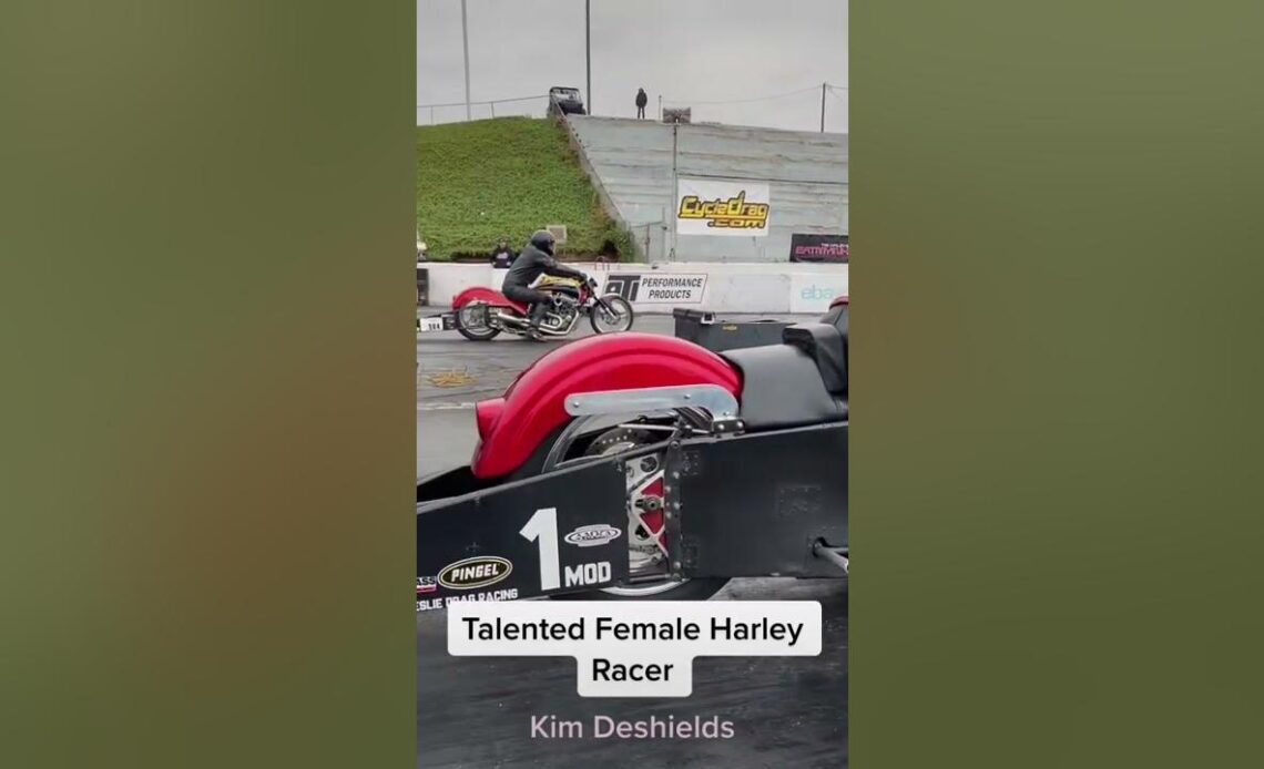 Female Harley Drag Bike Racer