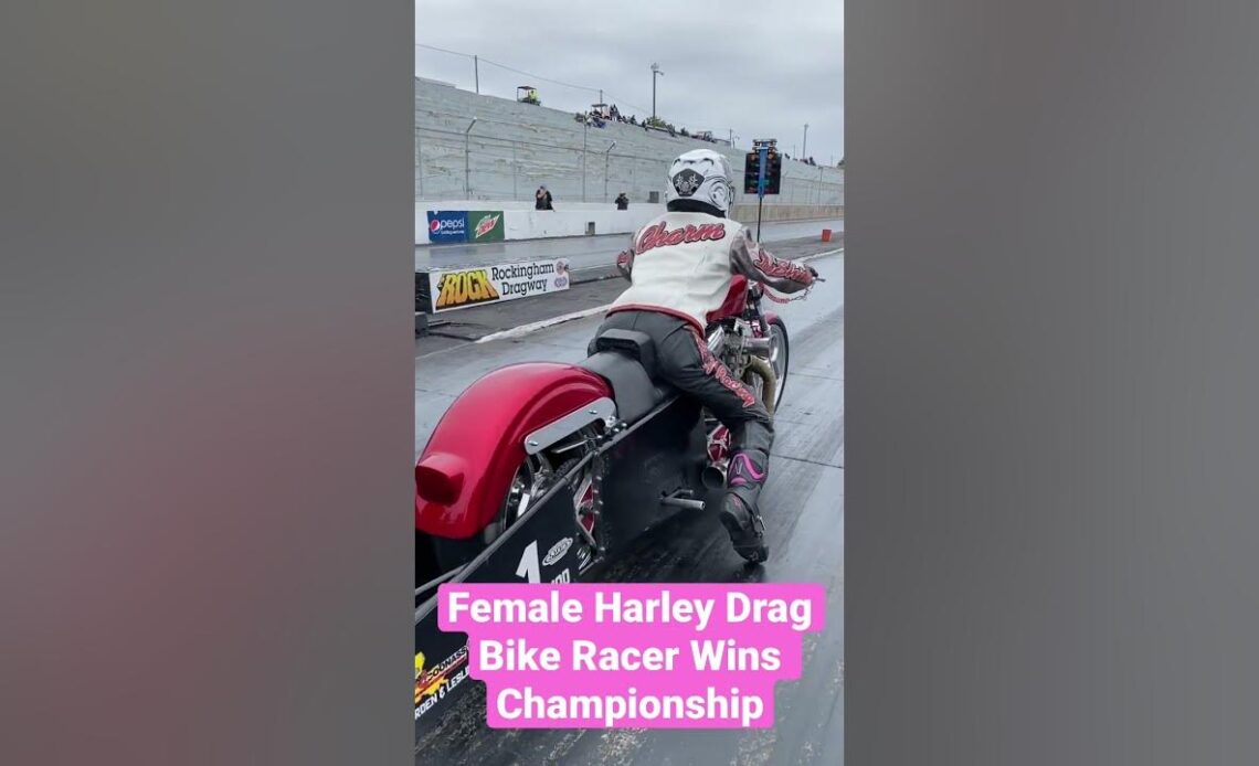 Female Harley Drag Bike Racer Wins Championship