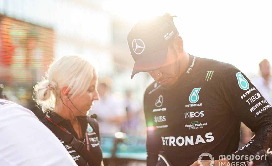 Lewis Hamilton, Mercedes AMG, on the grid