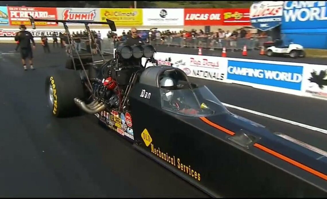 Jackie Fricke, Dan Dietrich, Top Alcohol Dragster, Rnd 1 Eliminations, Pep Boys Nationals, Maple Gro