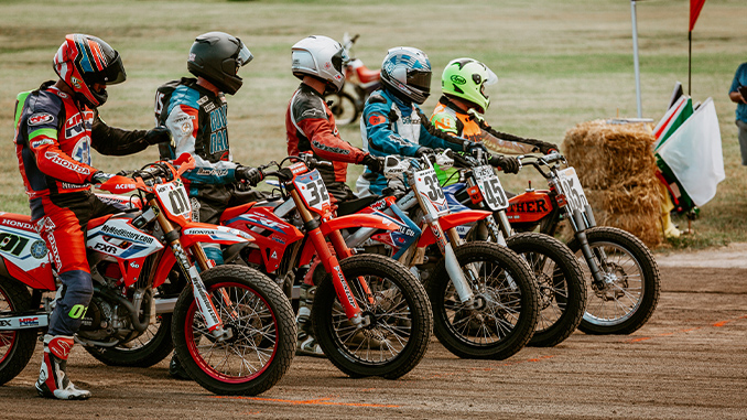 2022 Mission Foods AMA Flat Track Grand Championship starting line at Du Quoin State Fairgrounds. Photo Credit- Annaleice Birdsong [678]