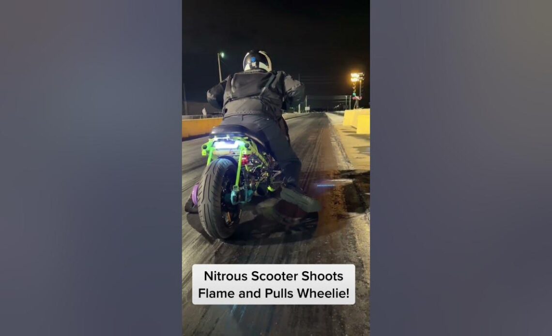 Nitrous Scooter BIG Wheelie and FLAME!