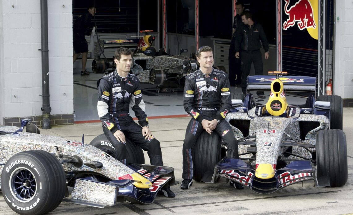 Mark Webber and David Coulthard from 2007 with charity cars, GEPA Pictures/Red Bull Content Pool